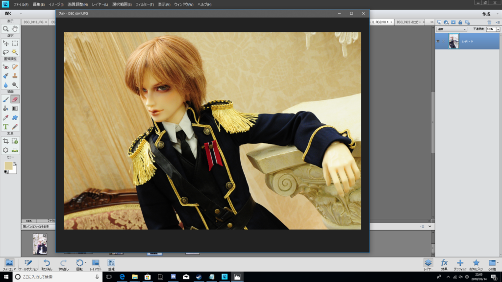 ドール道１８回目 写真編集 Adobe Photoshop Elements はとぽっぽのドール道